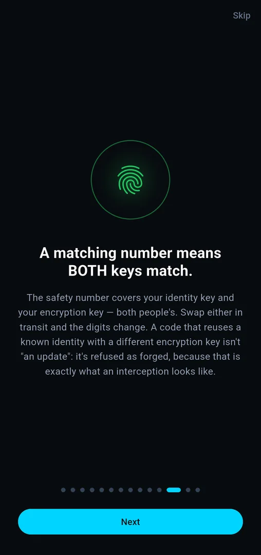 Tip: A matching number means both keys match